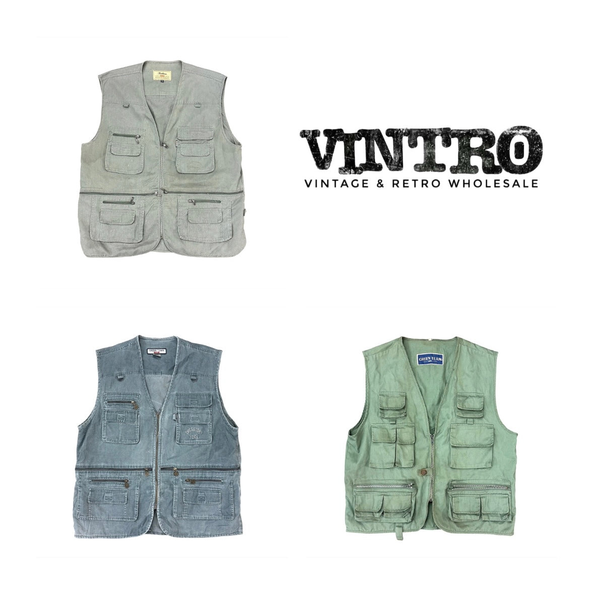 Vintage Utility Vests 25pcs